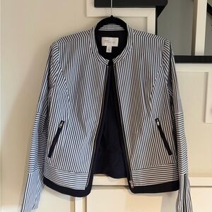 Nordstrom Navy and White Striped Bomber Jacket
